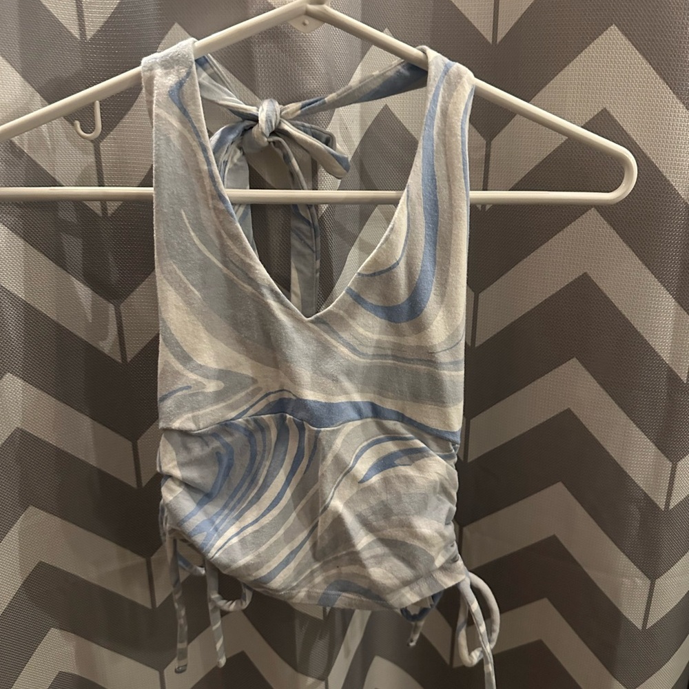 Blue and White Swirl Tank Top